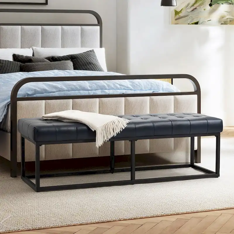 Alicia Classic Genuine Leather Durable Easy Suitable Bedroom Bench by HULALA HOME