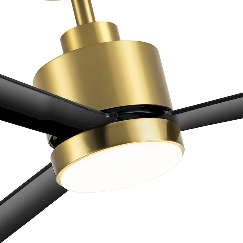 52 Inch Gold/Black/White 3-Blade LED Ceiling Fan with Light and Remote