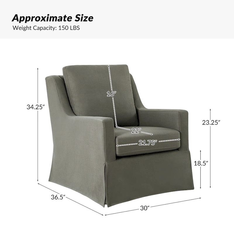 Stan Farmhouse Slipcover Rocking Swivel Chair by HULALA HOME