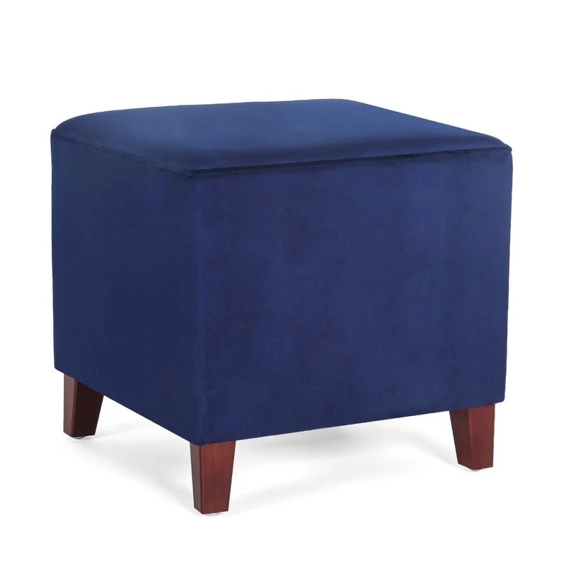Adeco Square Ottoman Footrest Stool Small Fabric Bench Seat