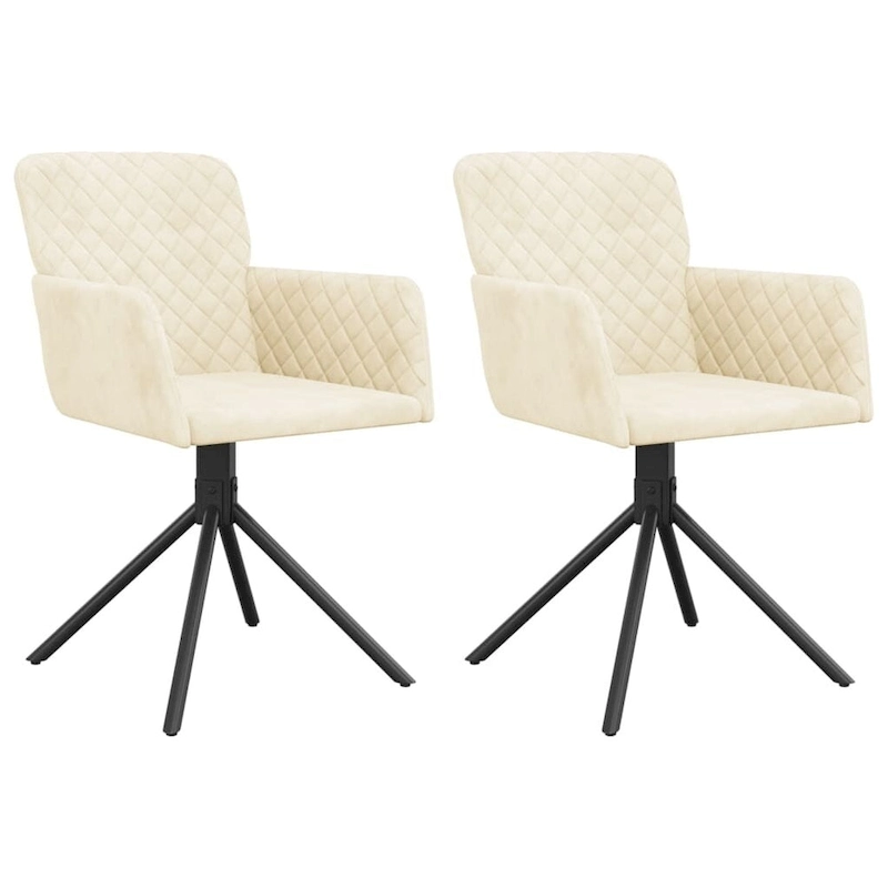 vidaXL Swivel Dining Chairs 2 Pcs Modern Accent Upholstered Side Chair Velvet - 20.3  x 23.2  x 32.9