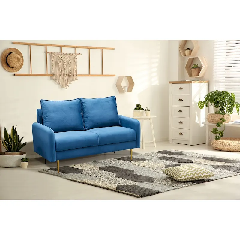 58 Velvet Square Arm Loveseat