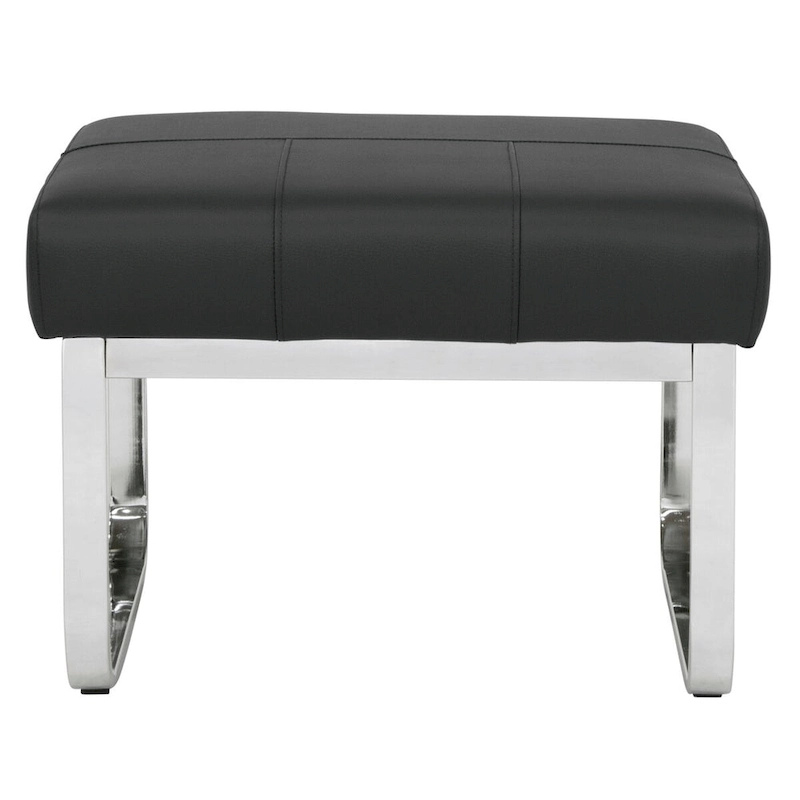 Studio Designs Home Allure Rectangular Metal Blended Leather Modern Ottoman