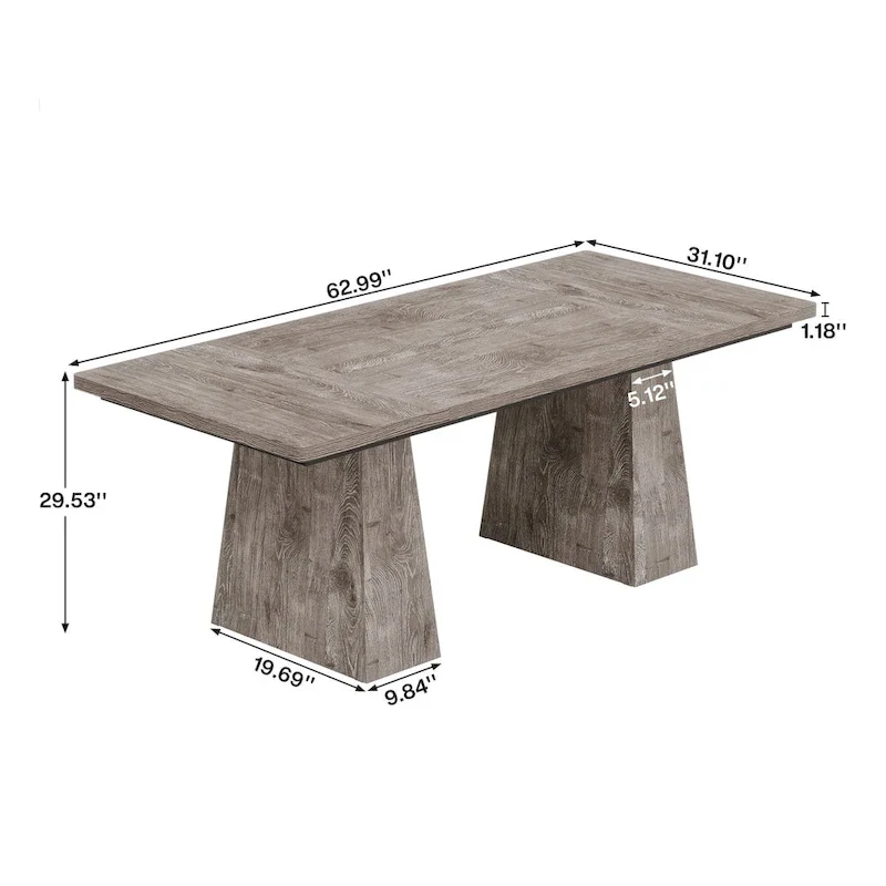 63 Inches  Executive Office Desk Large Computer Conference Table