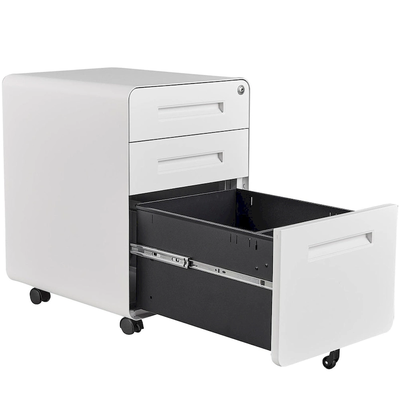 3-drawer Steel Filing Cabinets with Lock Mobile Under Desk Fully Assembled Cabinet
