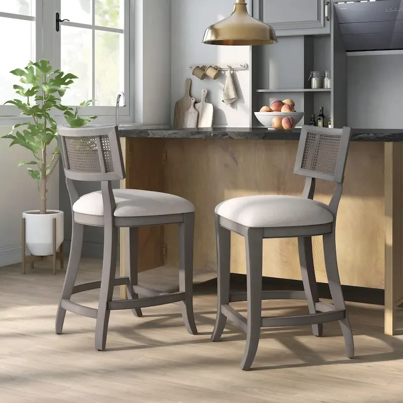 Berwil Wooden Cane Back Counter Height Chairs by Furniture of America