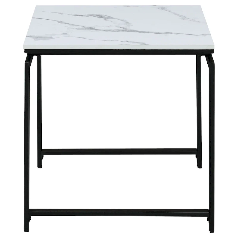 Clark 3-piece Faux Marble Top Coffee Table Set White Faux Marble