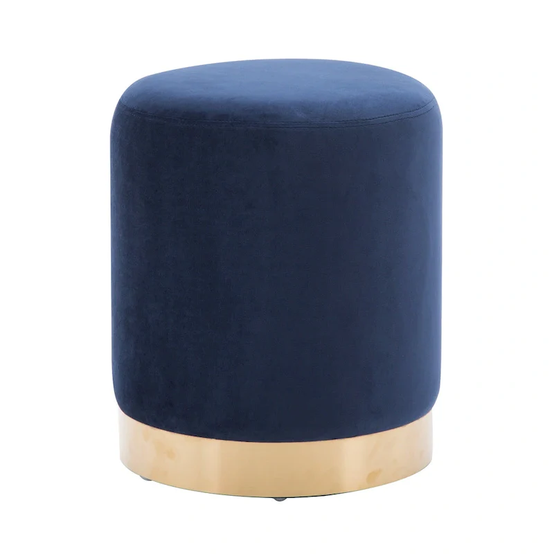 Small Round Velvet Ottoman Upholstered Foot Stool