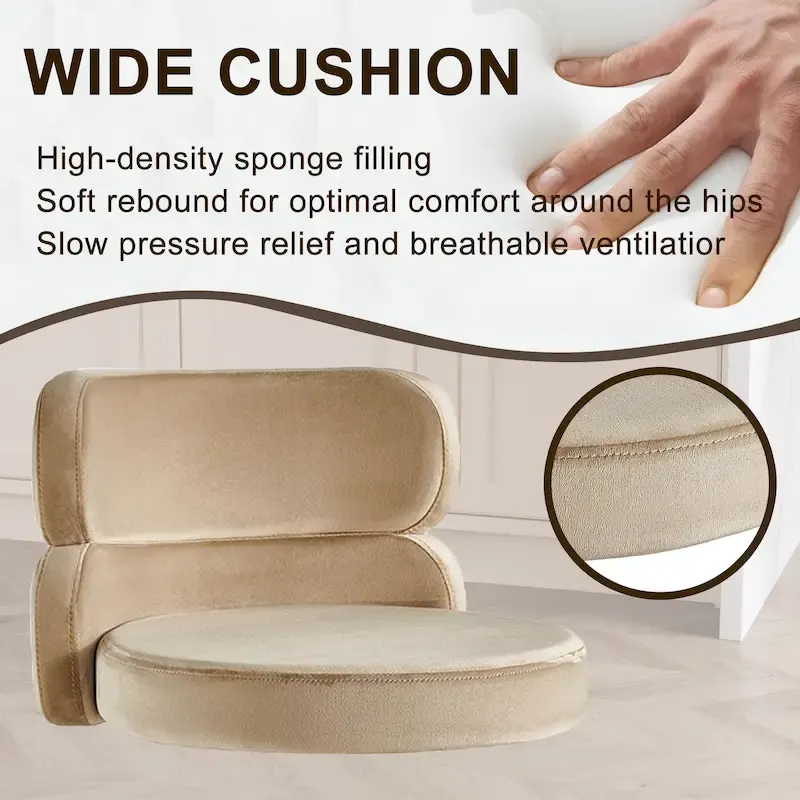 Velvet Counter Bar stool with Height Adjustable and Swivel