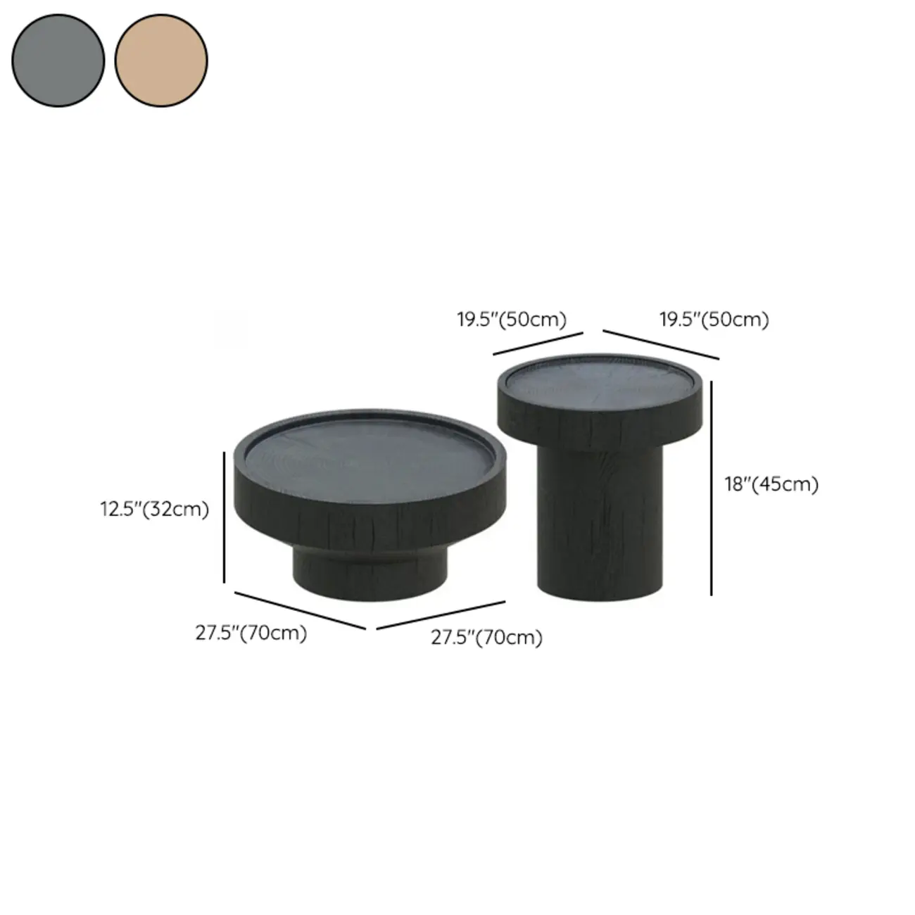 Modern Solid Wooden Black Coffee Table with Unique Design