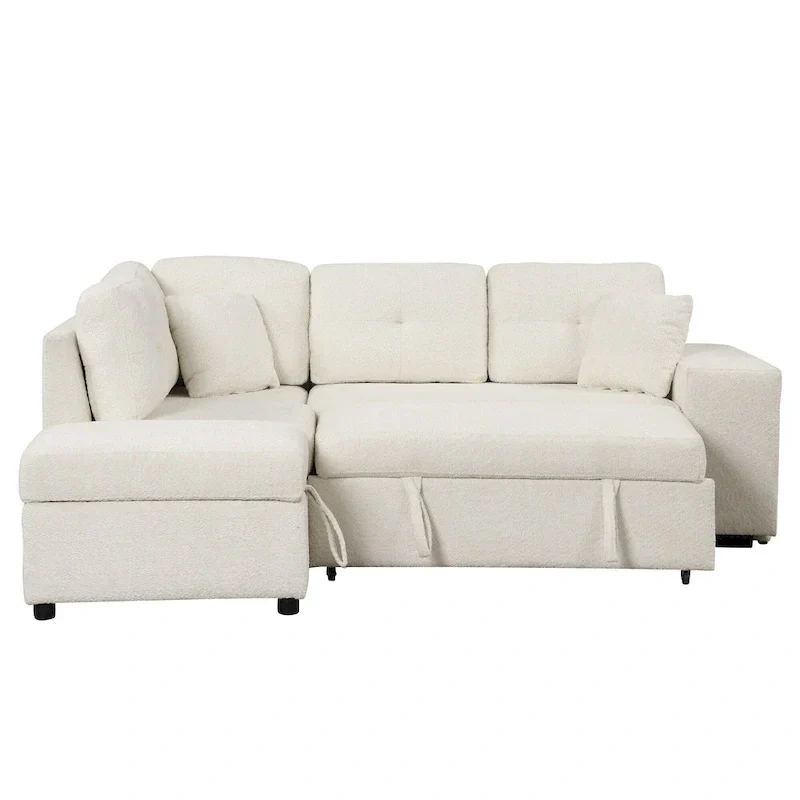 87.7 Convertible Sectional Pull Out Sofa Bed