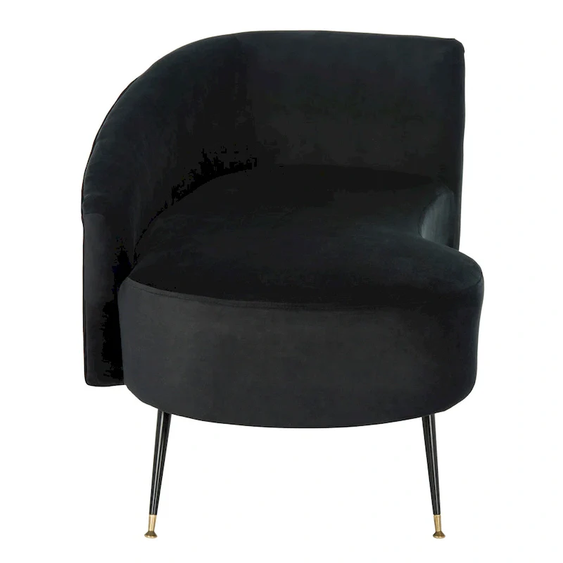 SAFAVIEH Helgrit Black/Gold Velvet Retro Glam Settee - 57.5 W x 27 D x 28 H - 58Wx27Dx28H
