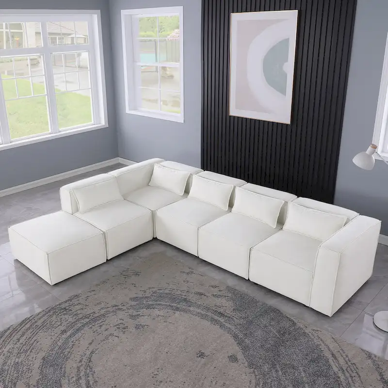 Free Combination Chenille Upholstered Modular Sectional Sofa