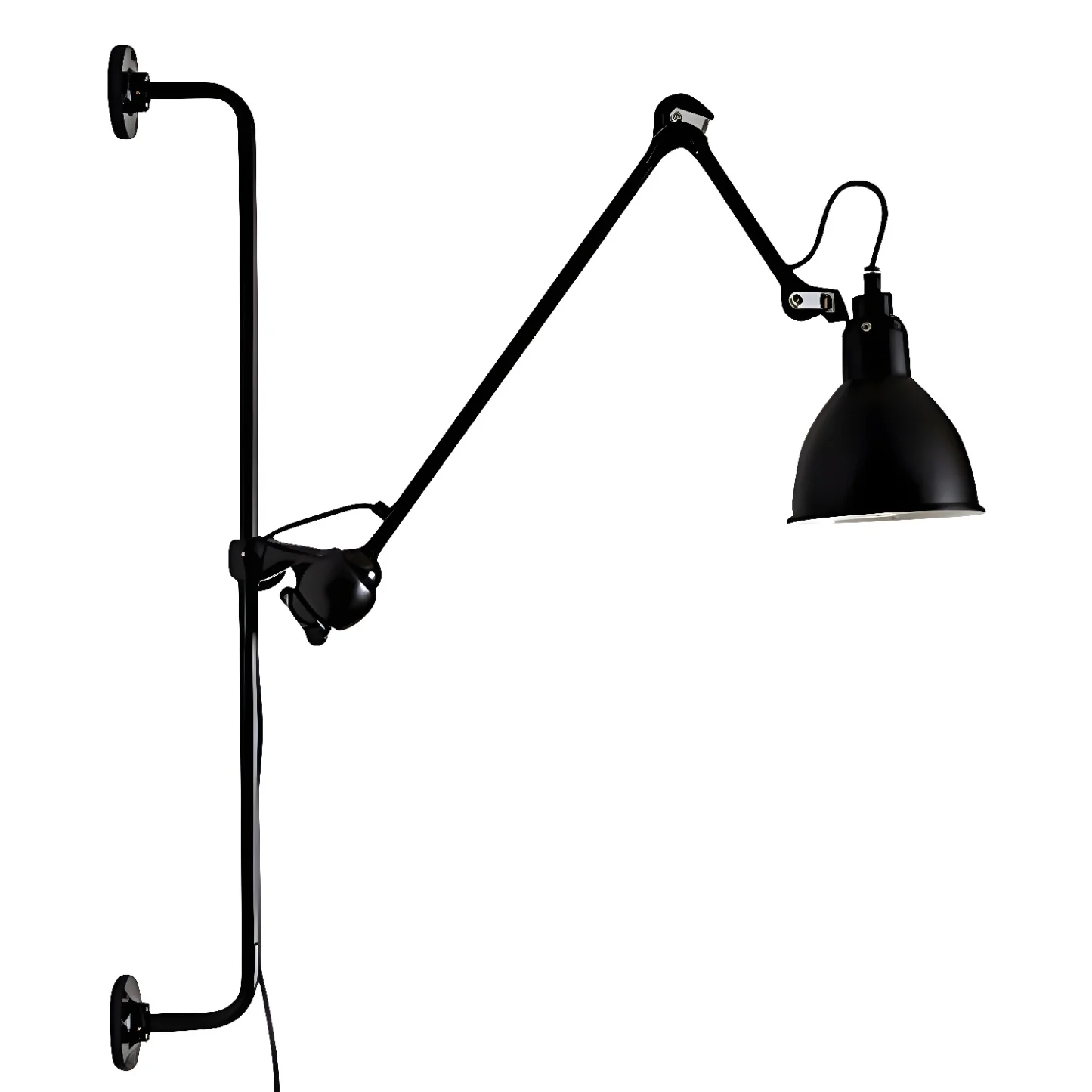 Trestle Base Metal Black Swing Arm Wall Light