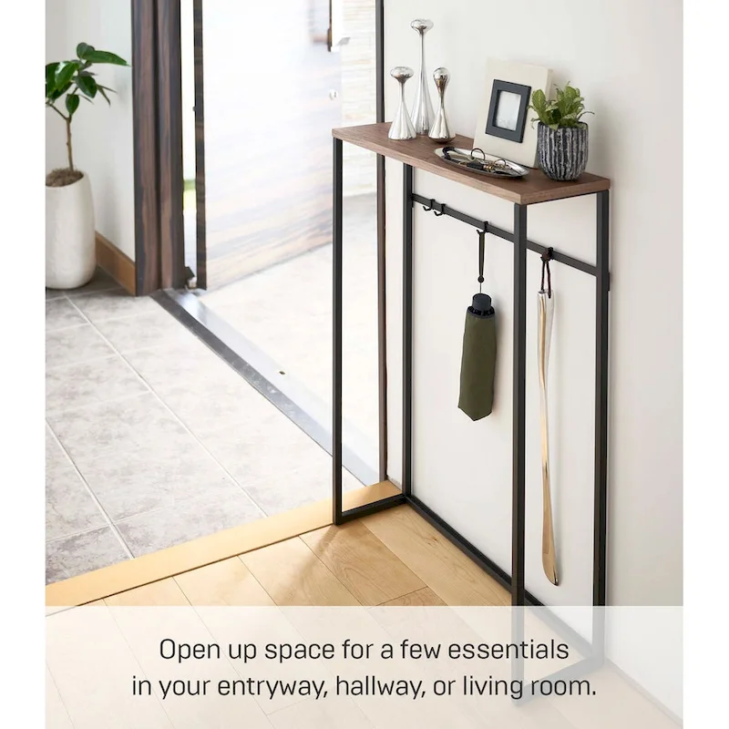 Yamazaki Home Narrow Entryway Console Table, Steel, Holds 11 lbs - L 7.28 x W 23.62 x H 31.69 inches
