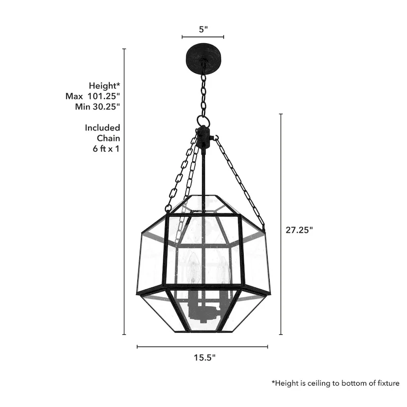 Hunter 15  Indria 3-Light Pendant - Dining Room, Island, Entry - Industrial, Transitional, Geometric