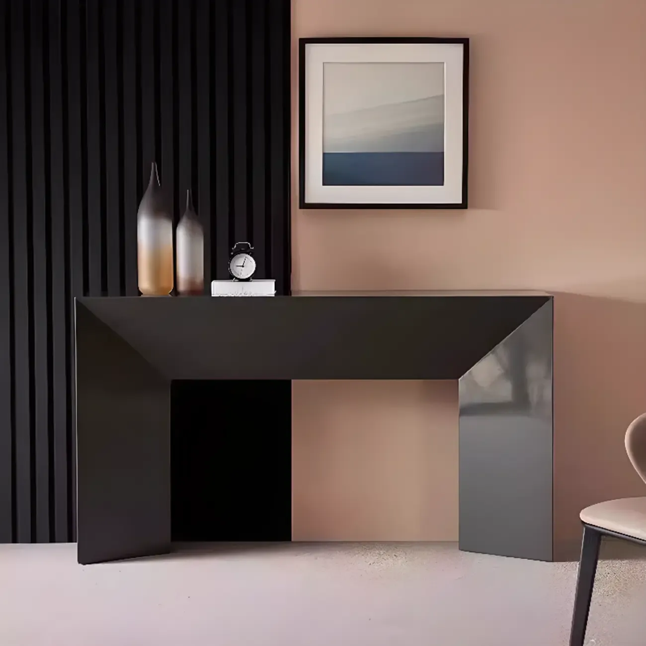 Modern Stone Top Wooden Base Console Table | HomeyFad