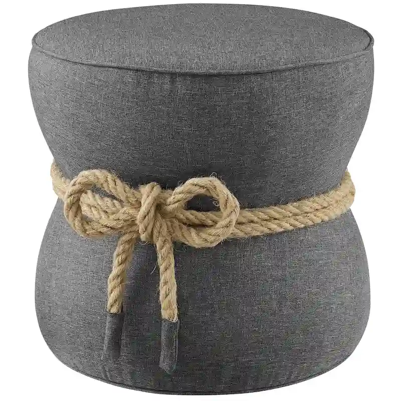 Beat Nautical Rope Upholstered Fabric Ottoman