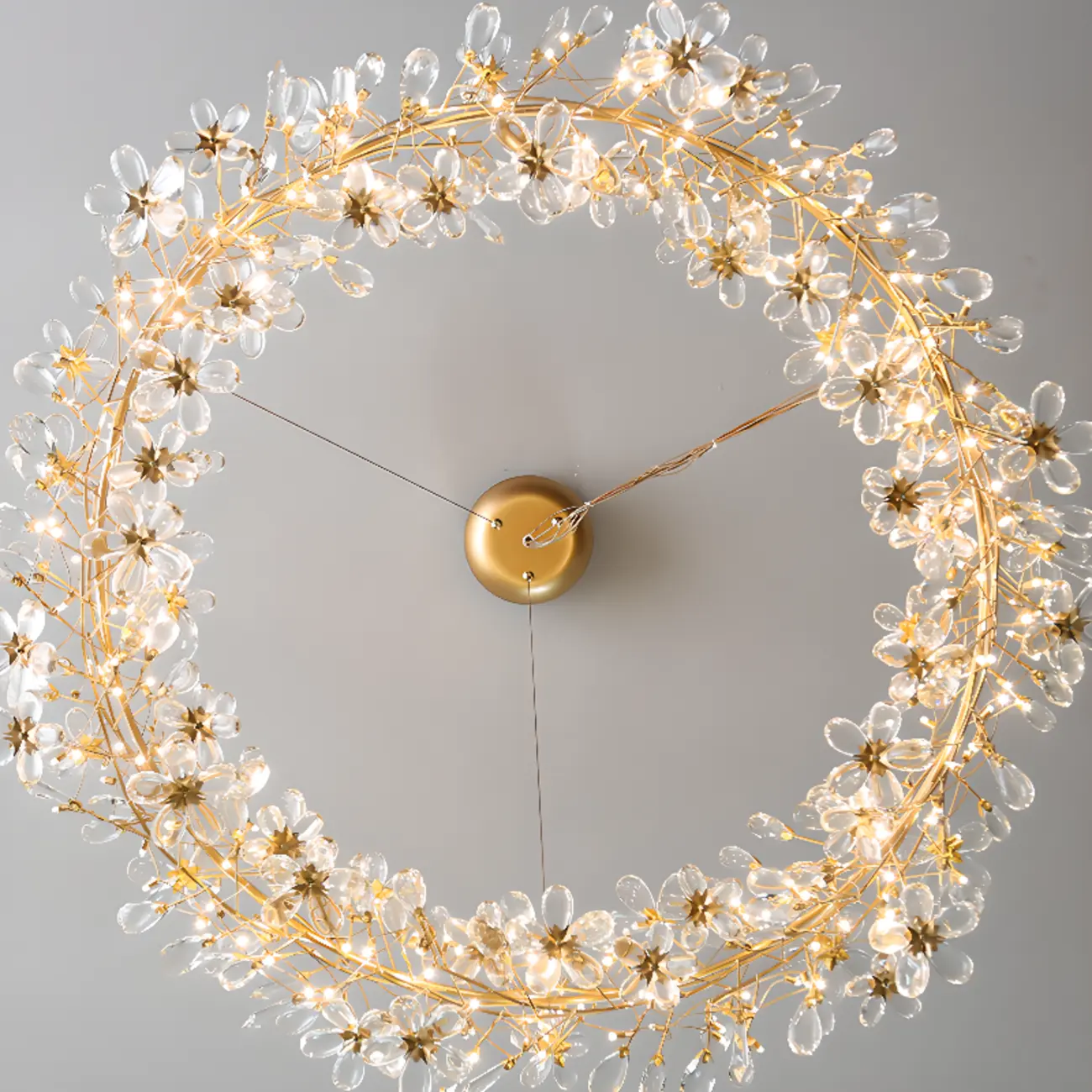 Modern Crystal Branch Chandelier with Adjustable Length