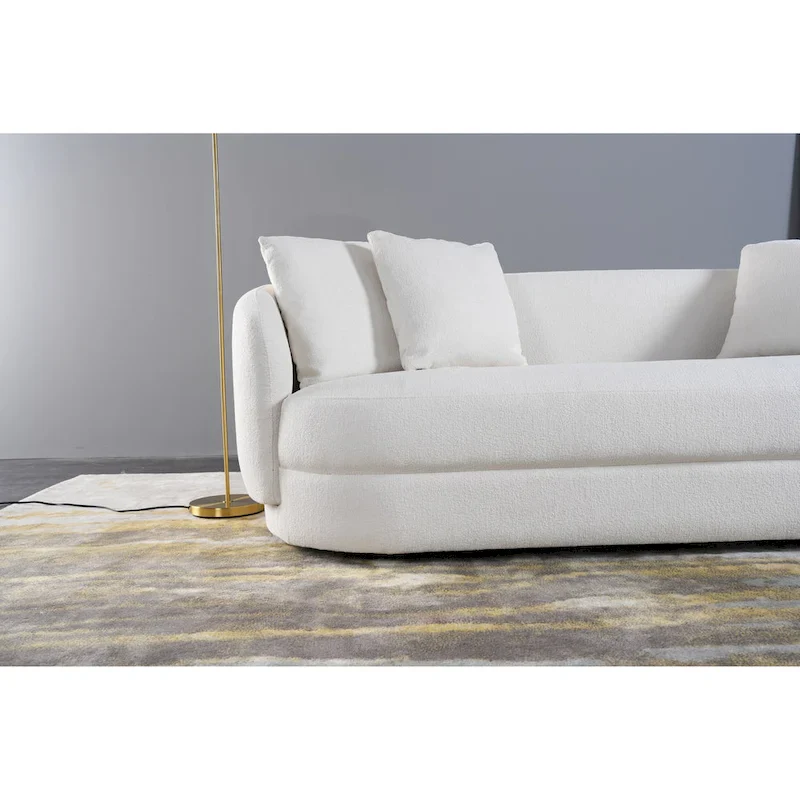 Haas Japandi Style Luxury Modern Boucle Fabric Curved Sofa