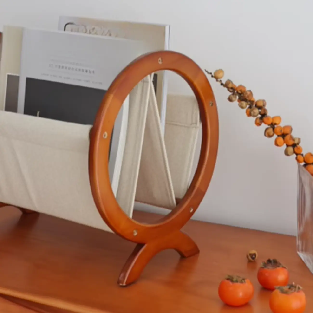 Traditional Narrow Traditional Circular Wooden Book Rack