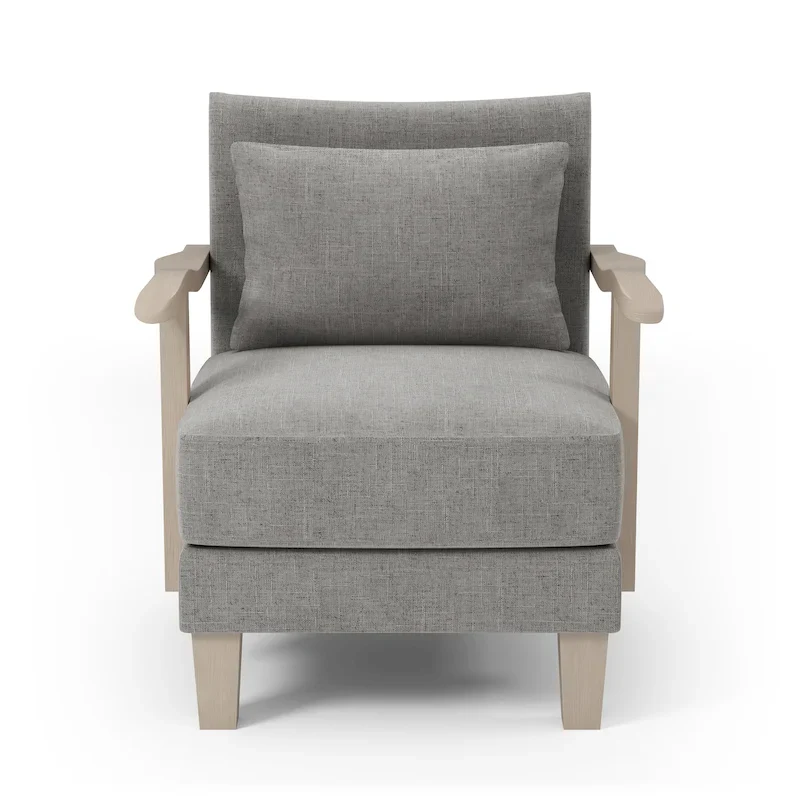 Perth Contemporary Grey Fabric Cushioned Accent Chair by Furniture of America