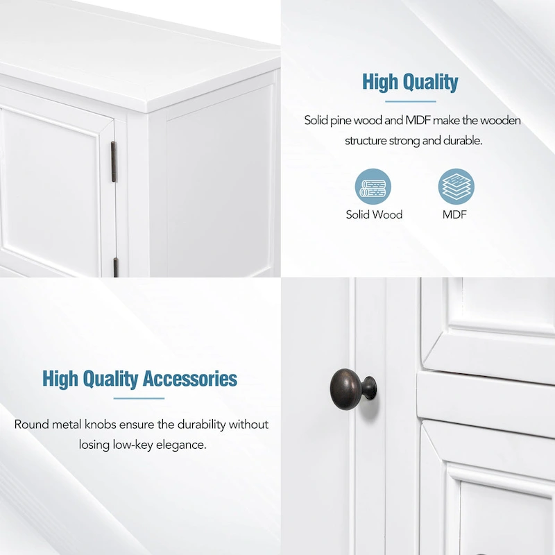 Buffet Sideboard Console Table with Bottom Shelf