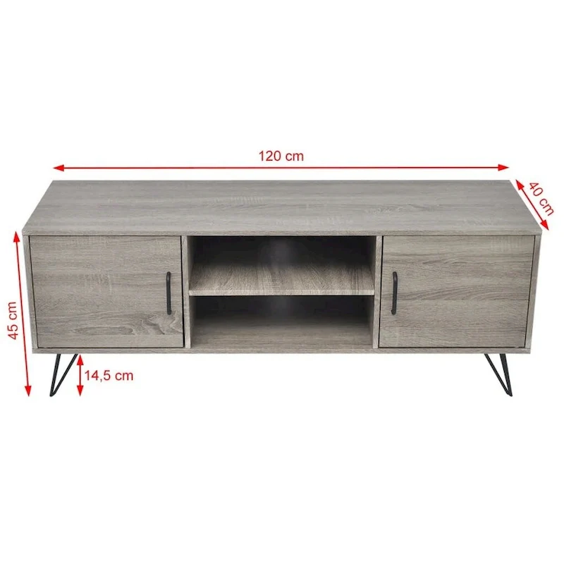 vidaXL TV Stand 47.2x15.7x17.7 Gray