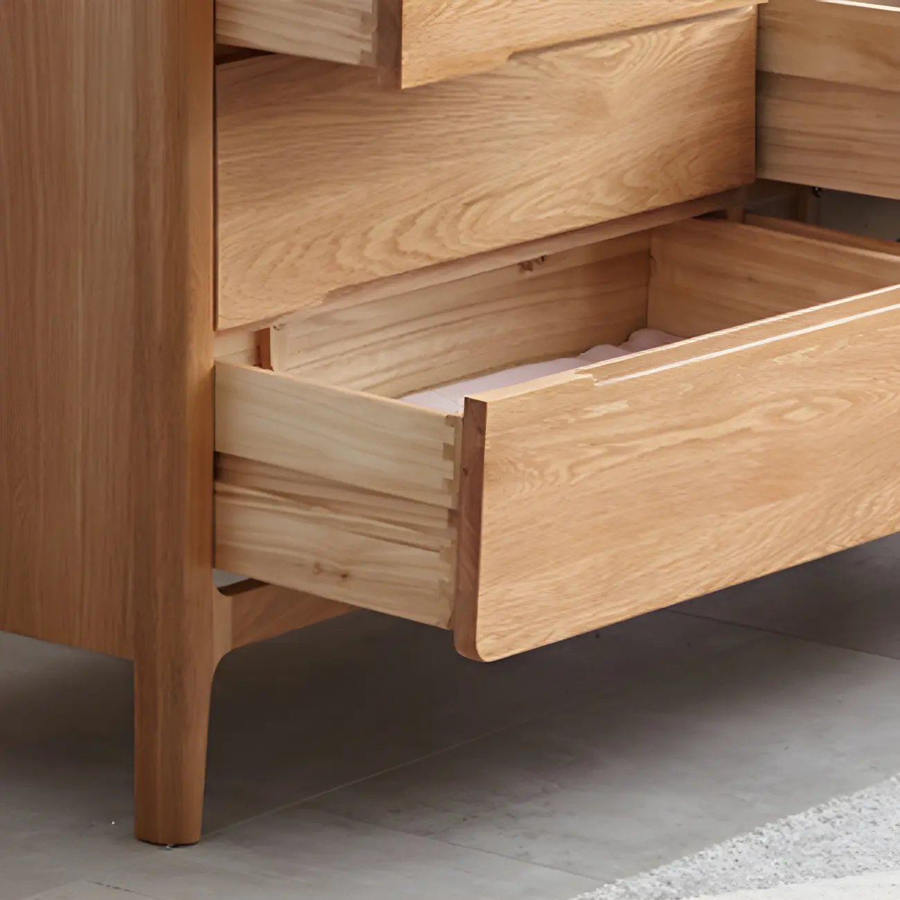 Traditional Natural Solid Wooden Double Dressers with Drawers