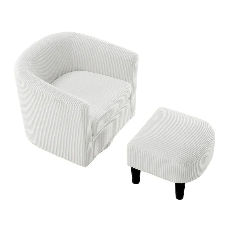 360° Swivel Accent Chair with Ottoman