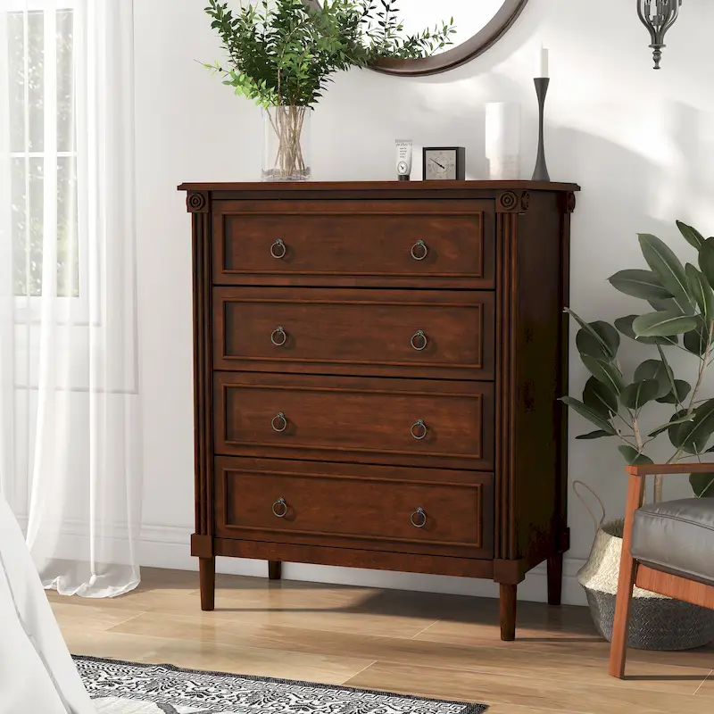 Joneigh Traditional Solid Wood 4-Drawer Chest by Furniture of America