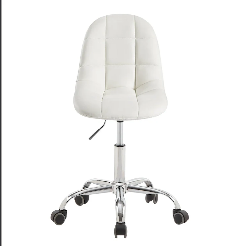 Armless Home Office Chair, Height Adjustable Computer Desk Chair with Wheels