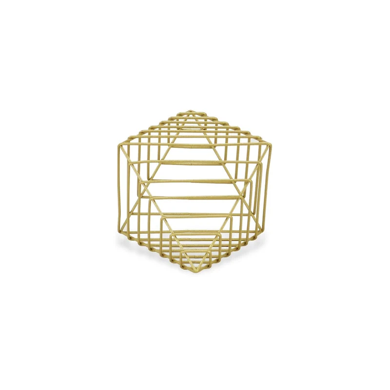 HomeRoots 8  Gold Cast Iron Modern Abstract Tabletop Sculpture - 10.5' X '8' X '8