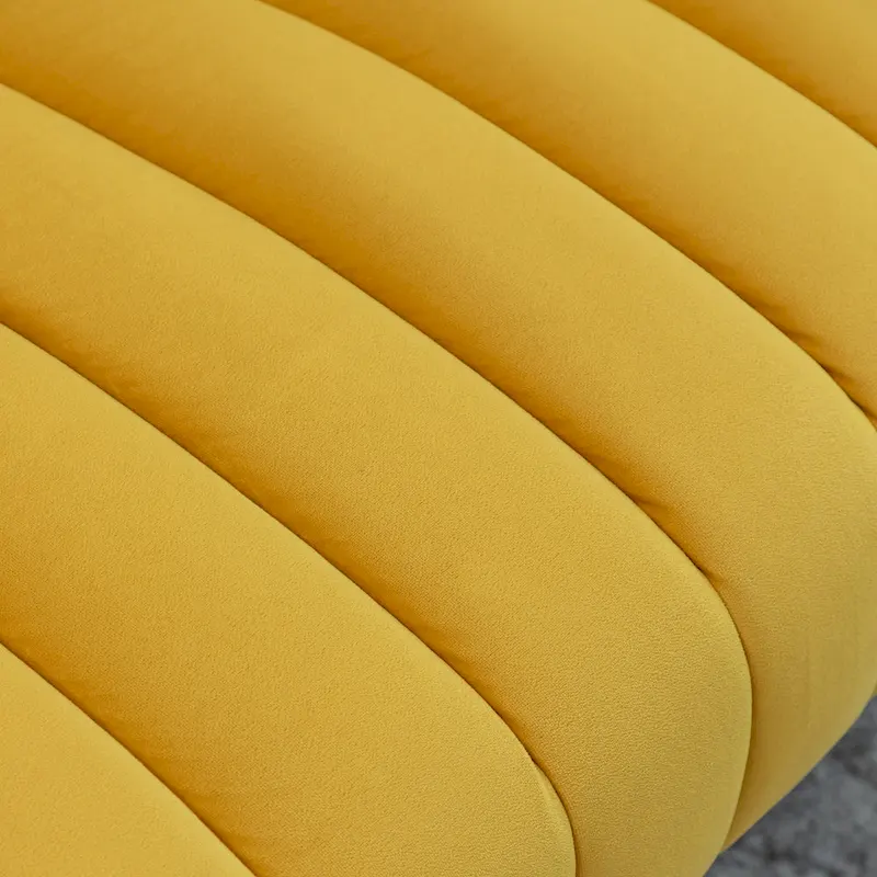 SEYNAR Modern Glam Comfy 50 Metal Legs Curved Sofa 2 Seaters Loveseat with Tufted Back