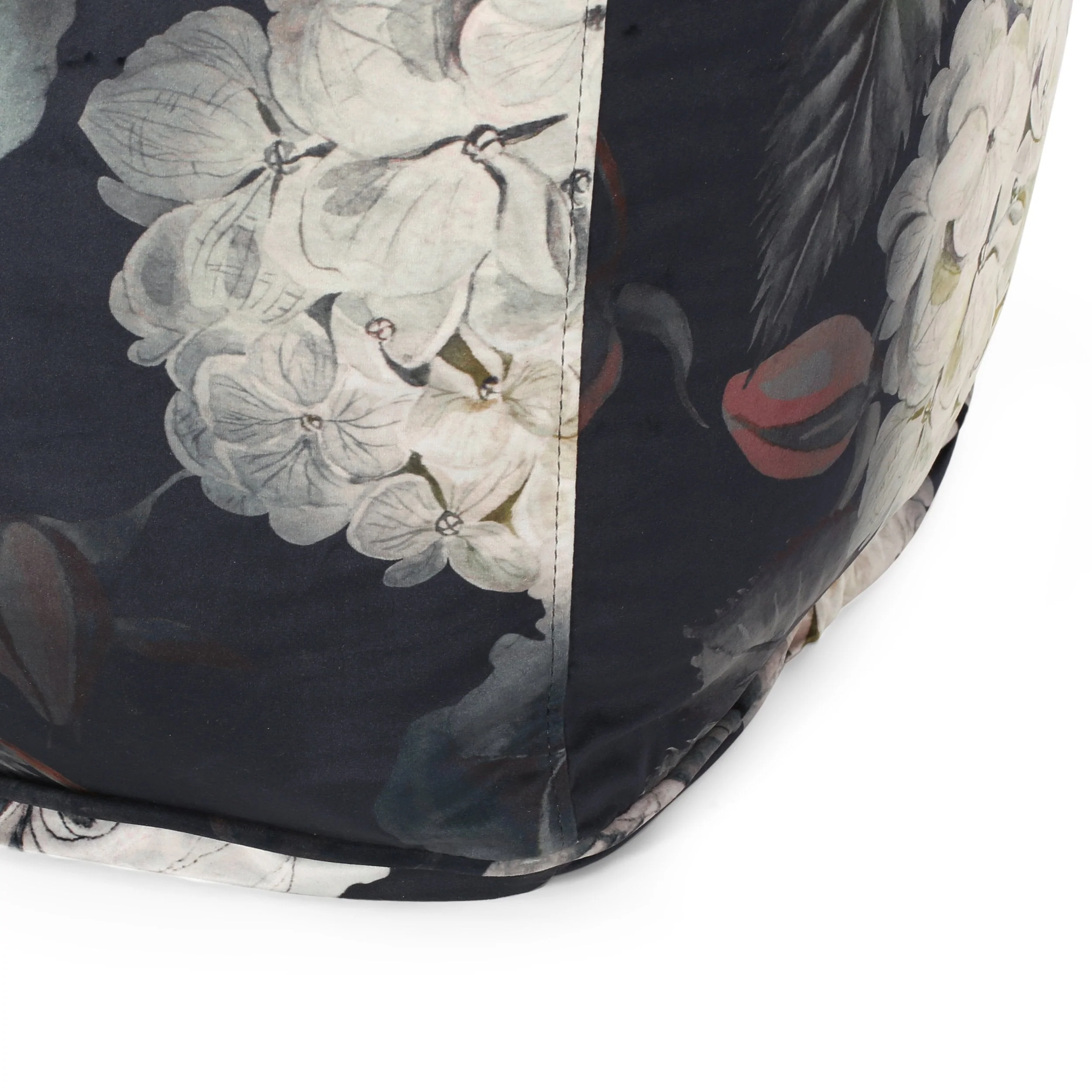 Traditional Fabric Flower Print Pouf - NH005413