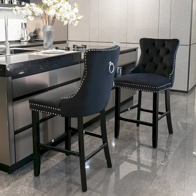 Velvet Upholstered Barstools