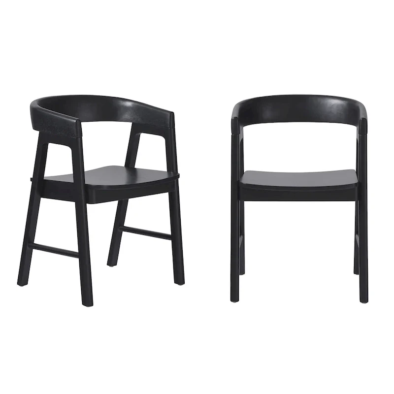 Middlebrook Modern Solid Wood Rounded Back Dining Chair (Set of 2)