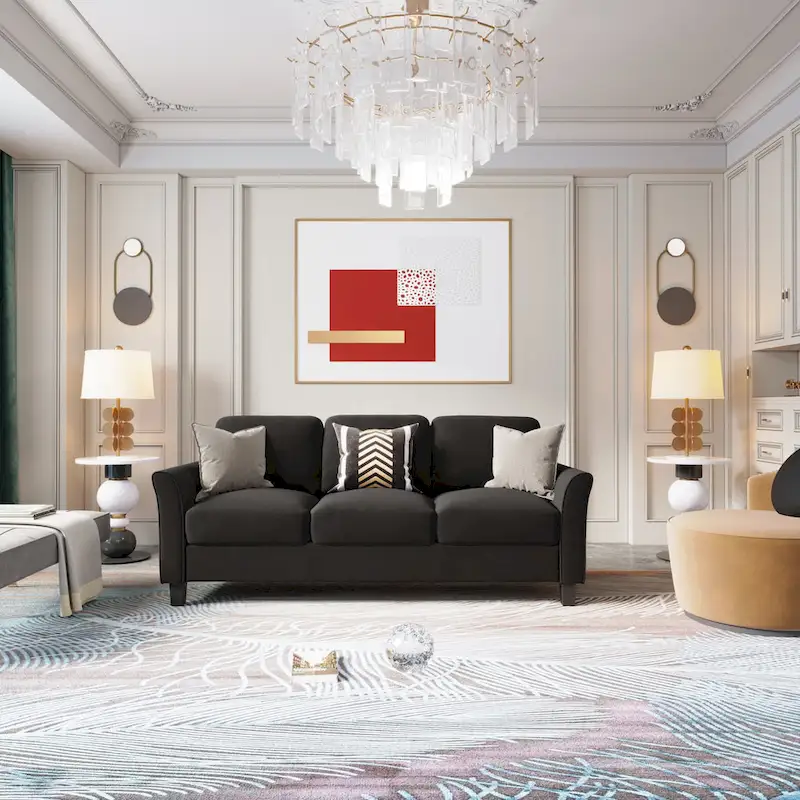 3-Seat Linen Fabric Sofa