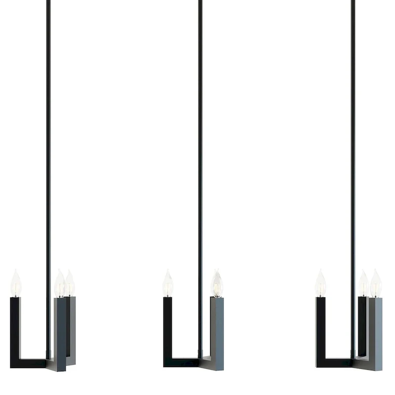 AFX GRCP07CBLNR3 Grace 3 Light 36  Wide Taper Candle Linear Pendant
