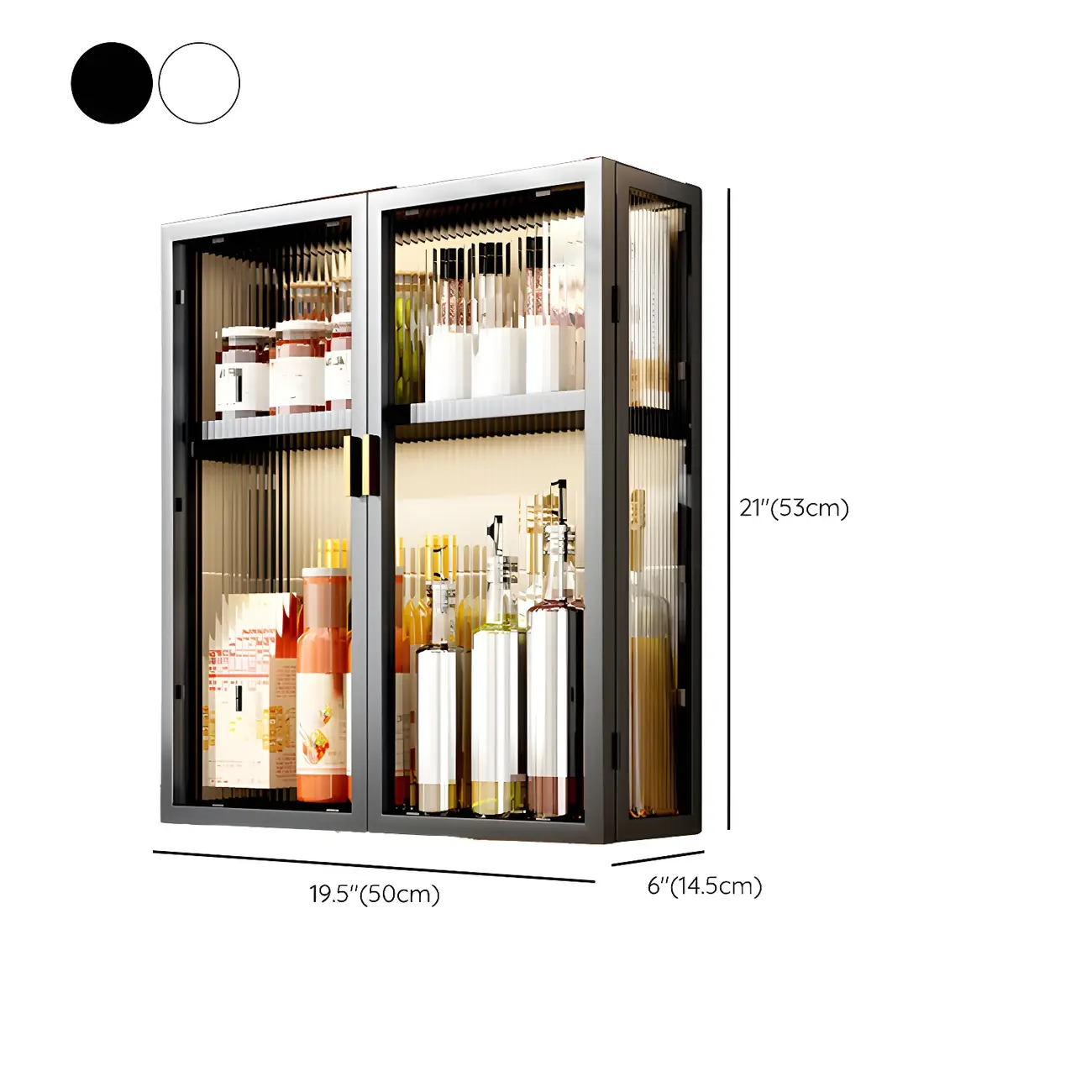 Kitchen Black Modern Metal Floating China Cabinet