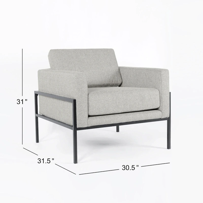 HomePop Modern Upholstered Club Chair w/Metal Frame