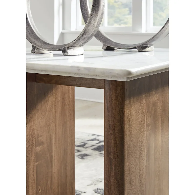 Signature Design by Ashley Isanti Light Brown/White End Table - 23.13W x 23.13D x 22.63H