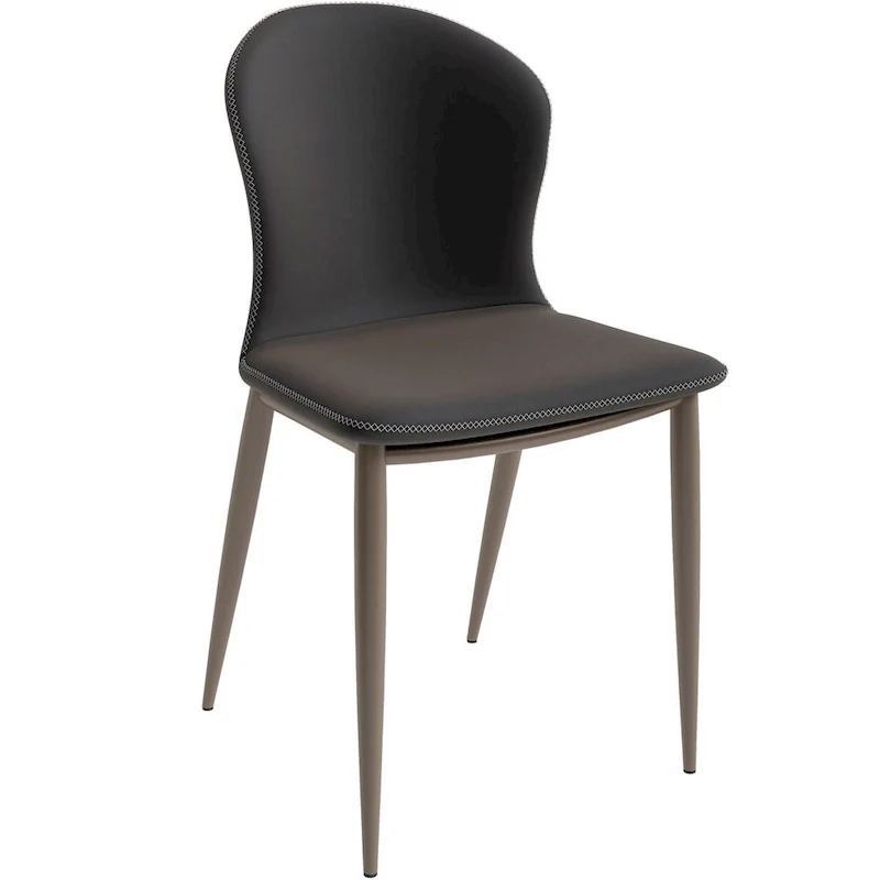 Modern Upholstered Fabric Dining Chair with Metal Legs, Mosaic Style Kitchen Side Chair
