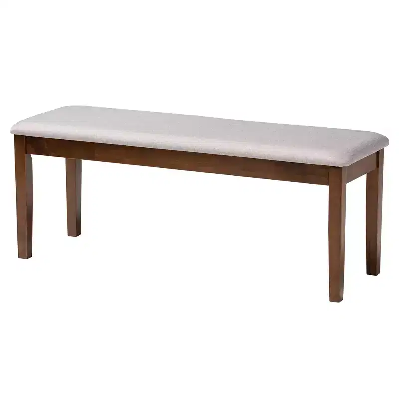 Modern Fabric & Wood Dining Set for 6 – 4 Chairs + Bench + Table