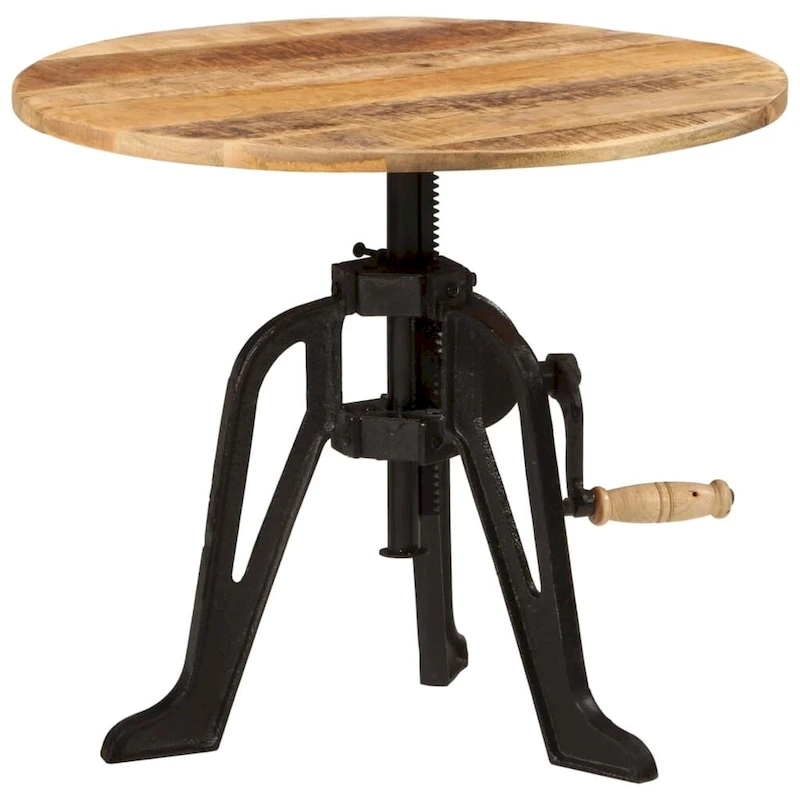 vidaXL Side Table Round Coffee End Table Sofa Table Solid Wood and Cast Iron