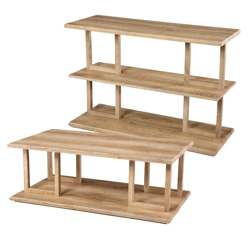 SEI Furniture Transitional Natural Wood Square Coffee Table