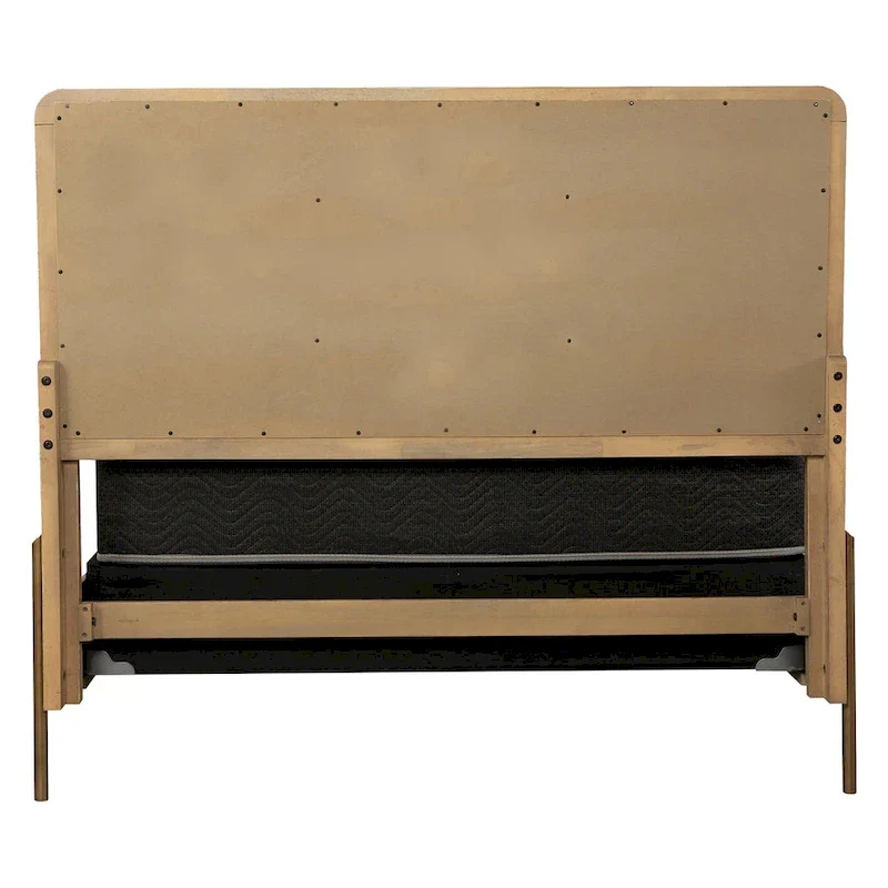 Stevie Sand Wash and Natural Cane Upholstered Panel Bed