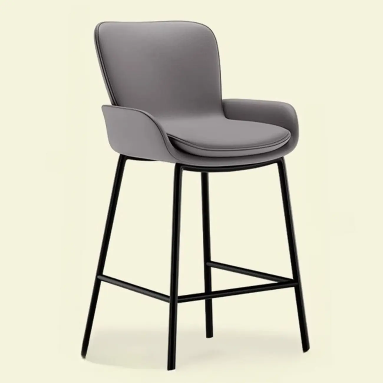 Coffee Bucket Four Legs Leather Counter Bar Stools