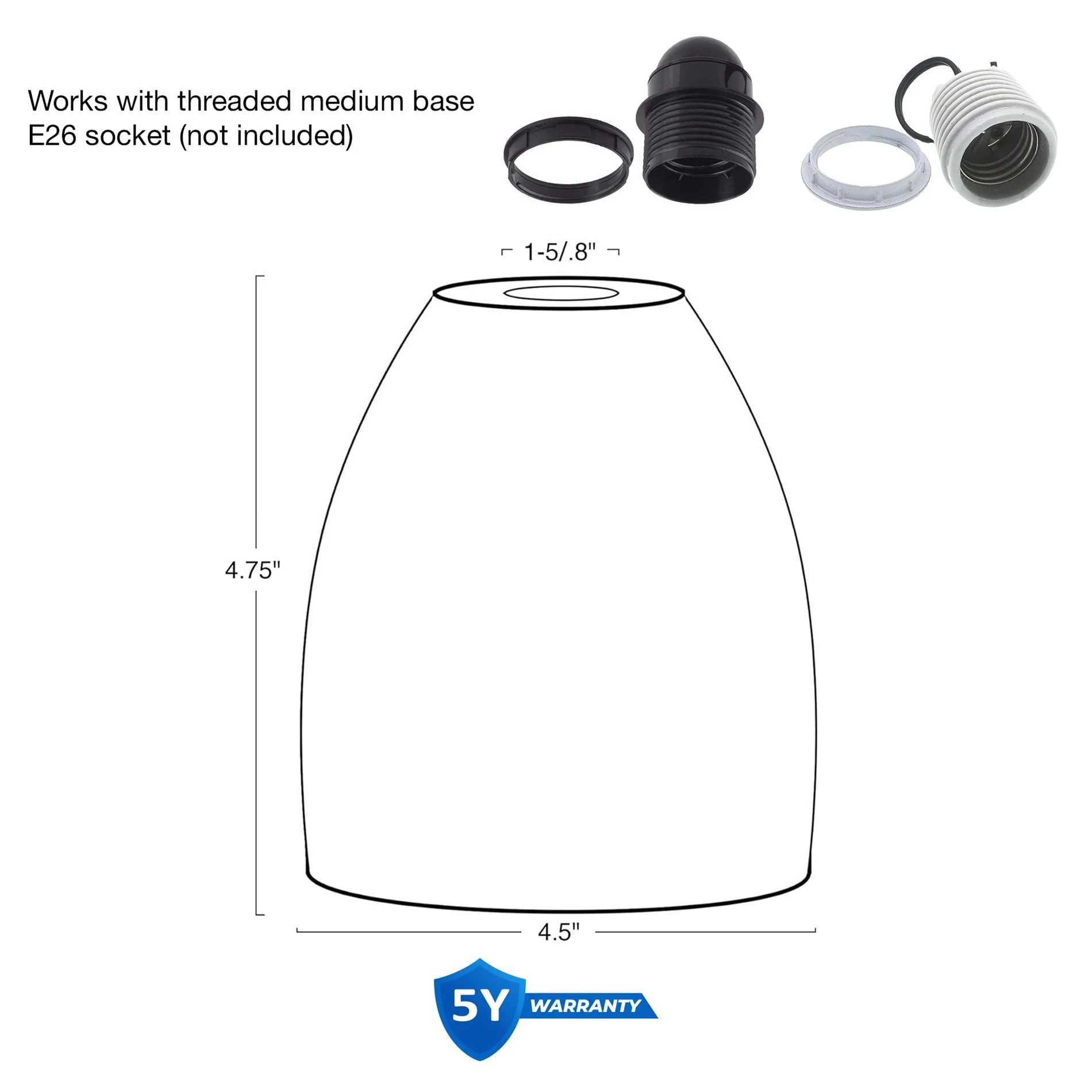 Armada 5 Frosted Glass Shades / Replacement Glass, 3-Pack