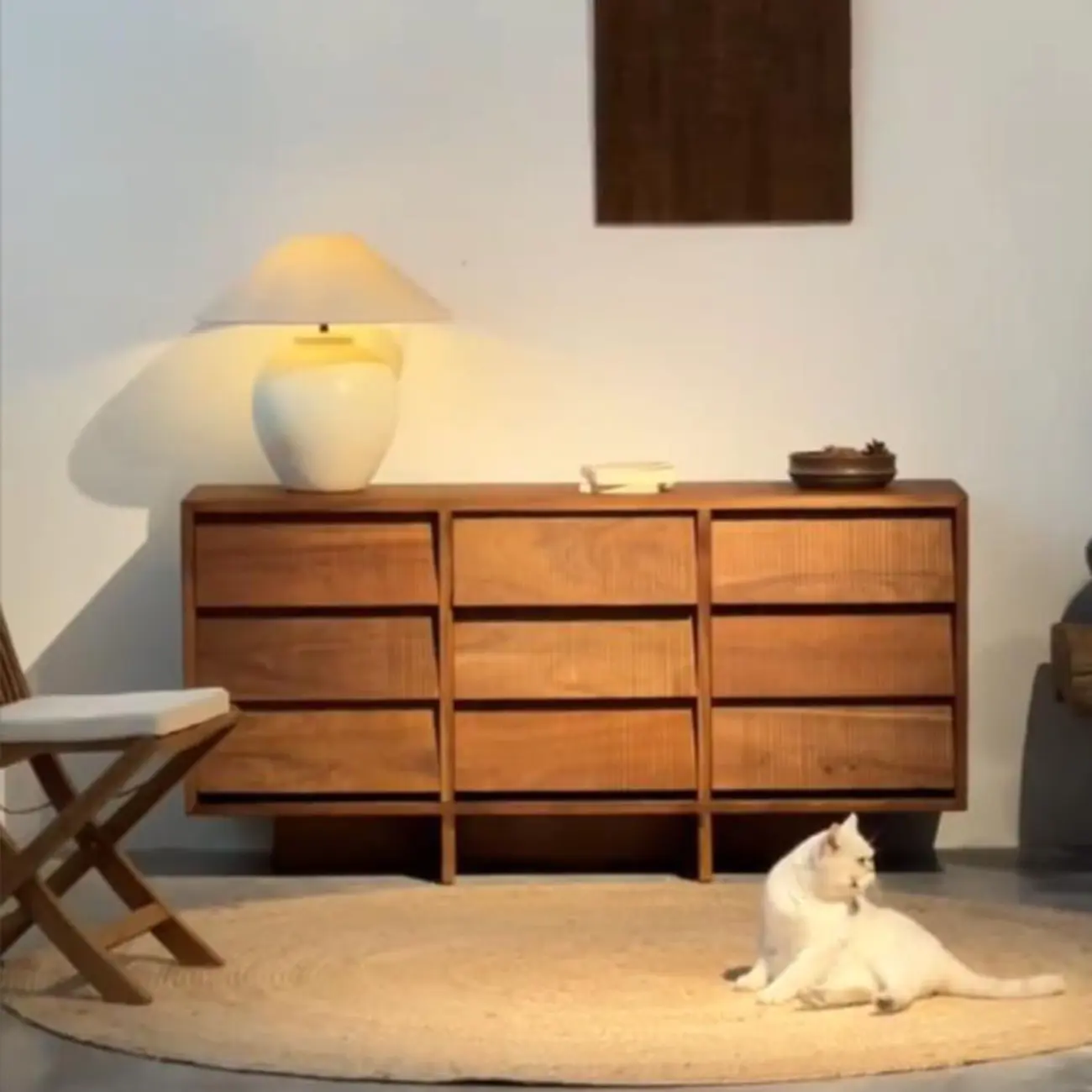 Rustic Accent Cabinet for Bedroom Storage with 6 Drawers